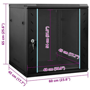 Ντουλάπα δικτύου με αποθήκευση Μαύρο 60 x 45 x 65 εκ Ατσάλι - Pakobazaar