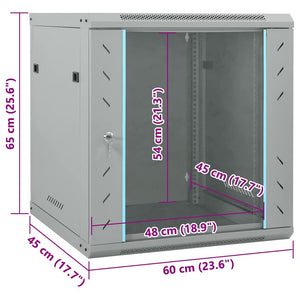 Ντουλάπα δικτύου με αποθήκευση Γκρι 60 x 45 x 65 εκ Ατσάλι