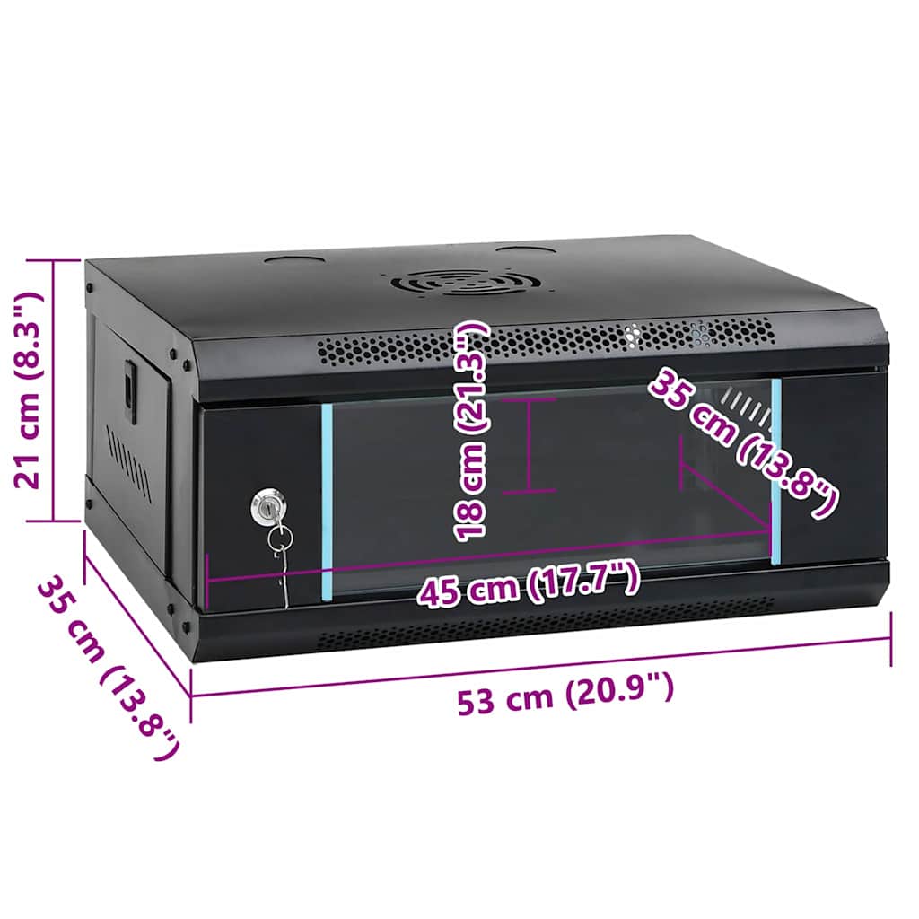 Ντουλάπα δικτύου με αποθήκευση Μαύρο 53 x 35 x 21 εκ Ατσάλι