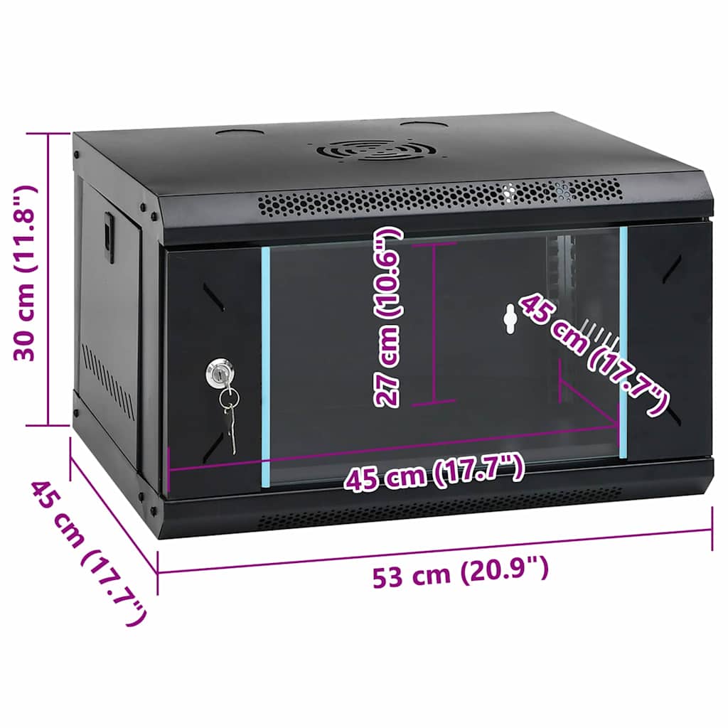 Ντουλάπα δικτύου με αποθήκευση Μαύρο 53 x 45 x 30 εκ Ατσάλι - Pakobazaar