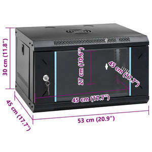Ντουλάπα δικτύου με αποθήκευση Μαύρο 53 x 45 x 30 εκ Ατσάλι - Pakobazaar
