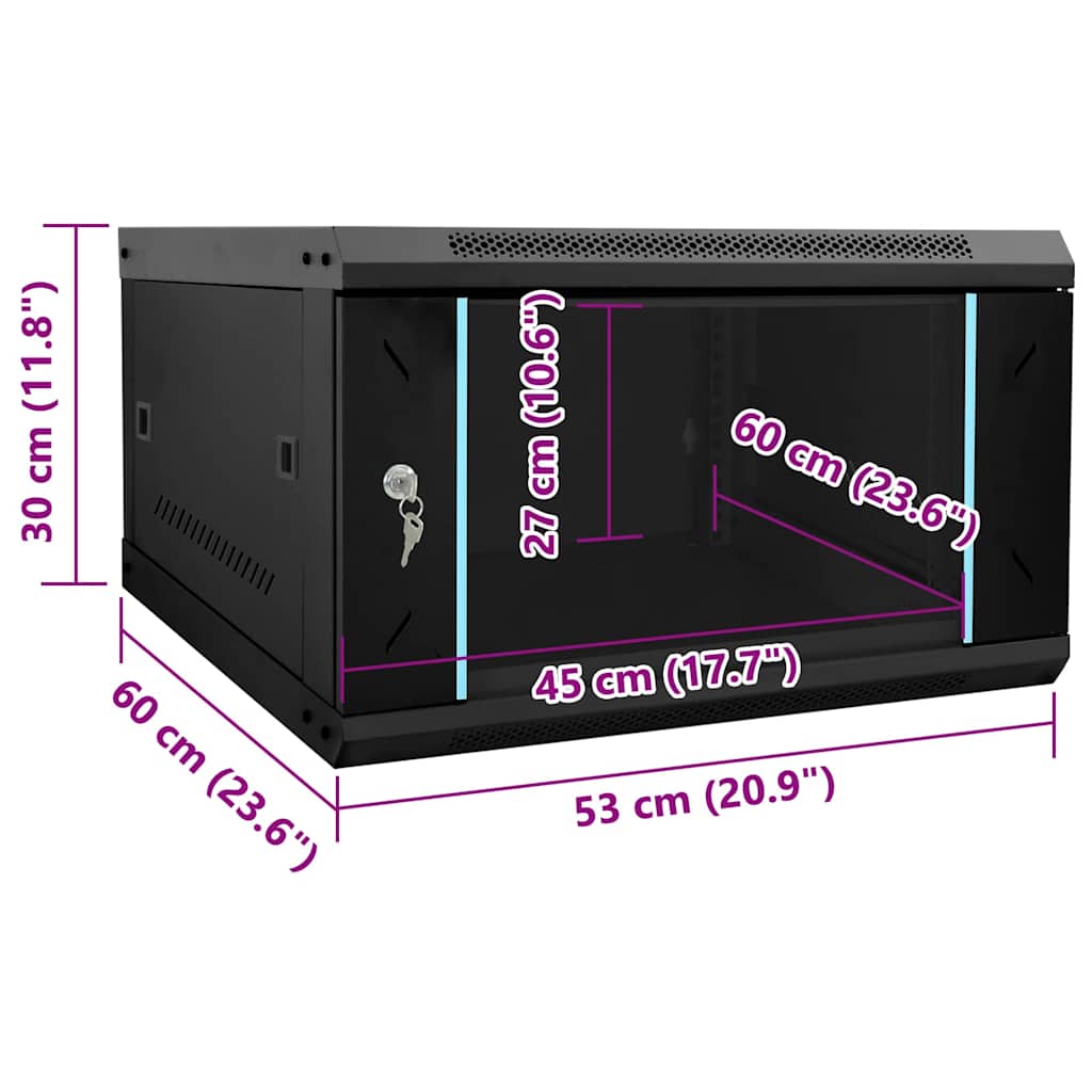 Ντουλάπα δικτύου με αποθήκευση Μαύρο 53 x 60 x 30 εκ Ατσάλι - Pakobazaar