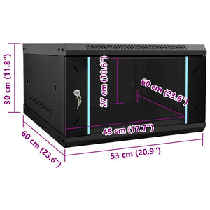 Ντουλάπα δικτύου με αποθήκευση Μαύρο 53 x 60 x 30 εκ Ατσάλι - Pakobazaar