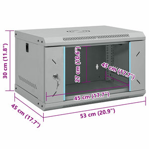 Ντουλάπα δικτύου με αποθήκευση Γκρι 53 x 45 x 30 εκ Ατσάλι