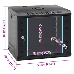 Ντουλάπα δικτύου με αποθήκευση Μαύρο 53 x 45 x 45 εκ Ατσάλι - Pakobazaar