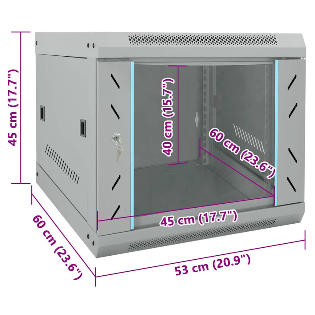 Ντουλάπα δικτύου με αποθήκευση Γκρι 53 x 60 x 45 εκ Ατσάλι