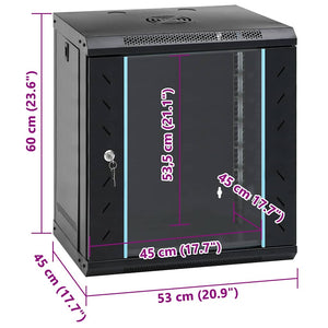 Ντουλάπα δικτύου με αποθήκευση Μαύρο 53 x 45 x 60 εκ Ατσάλι