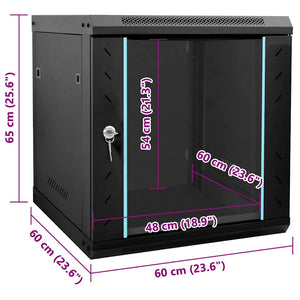 Ντουλάπα δικτύου με αποθήκευση Μαύρο 53 x 60 x 60 εκ Ατσάλι