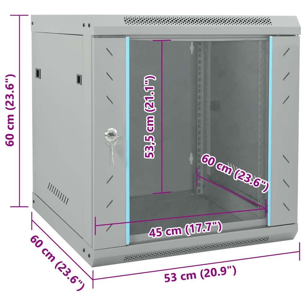 Ντουλάπα δικτύου με αποθήκευση Γκρι 53 x 60 x 60 εκ Ατσάλι