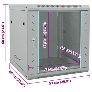 Ντουλάπα δικτύου με αποθήκευση Γκρι 53 x 60 x 60 εκ Ατσάλι