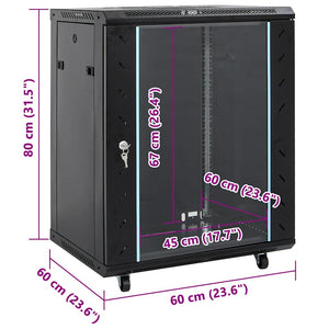 Ντουλάπα δικτύου με αποθήκευση Μαύρο 60 x 60 x 80 εκ Ατσάλι