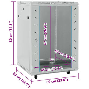 Ντουλάπα δικτύου με αποθήκευση Γκρι 60 x 60 x 80 εκ Ατσάλι - Pakobazaar