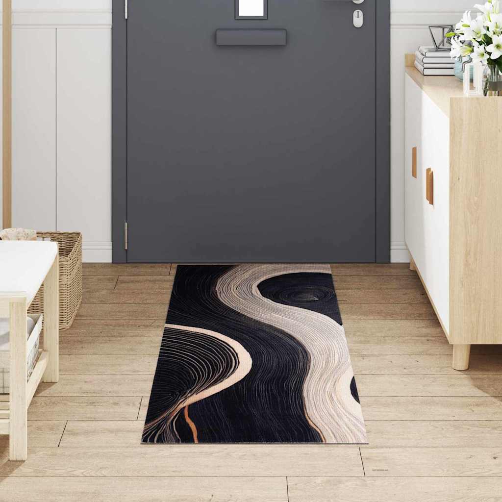 Χαλί Κουζίνας Μαύρο 180 x 60 cm Βελούδο