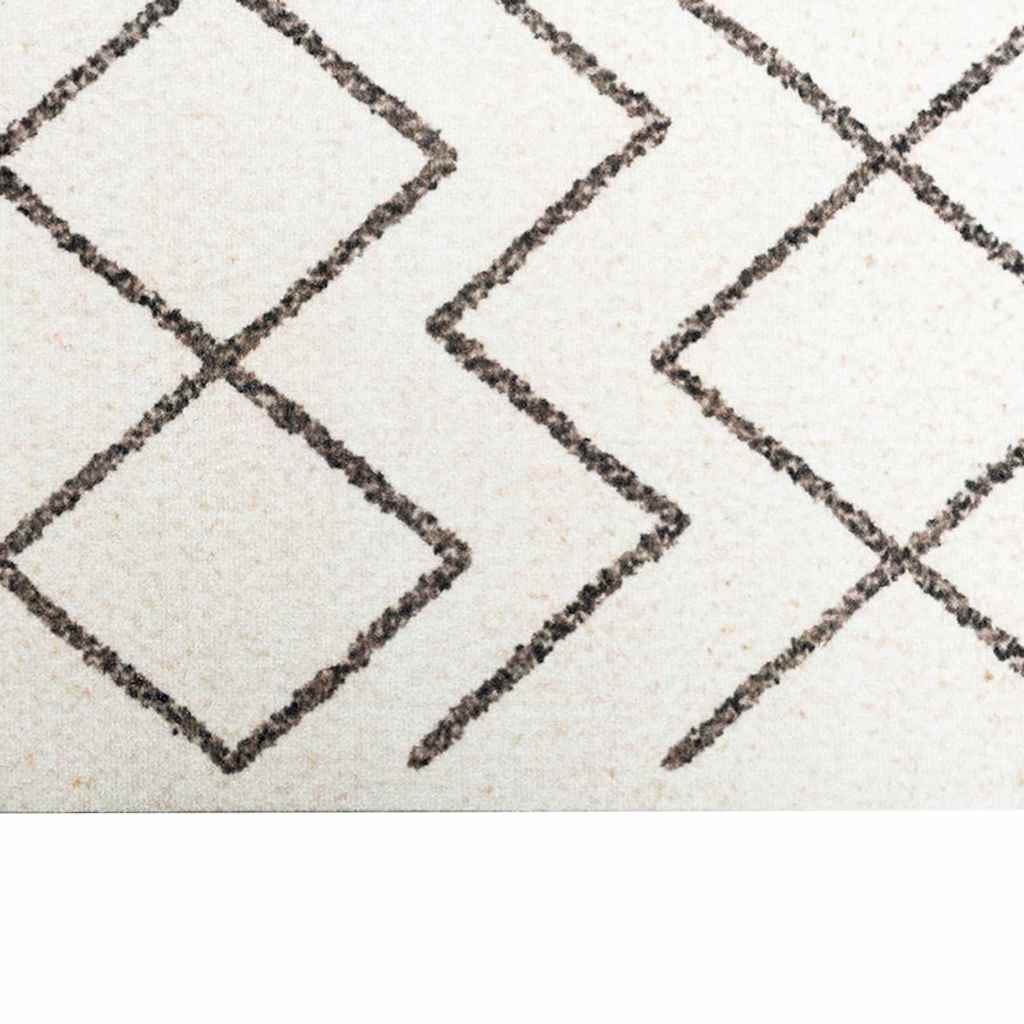 Χαλί Κουζίνας Λευκό 180 x 60 cm Βελούδο