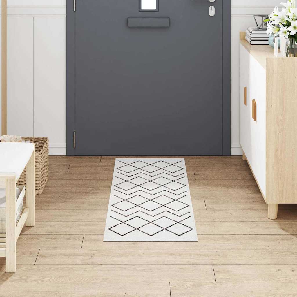 Χαλί Κουζίνας Λευκό 150 x 45 εκ Βελούδο