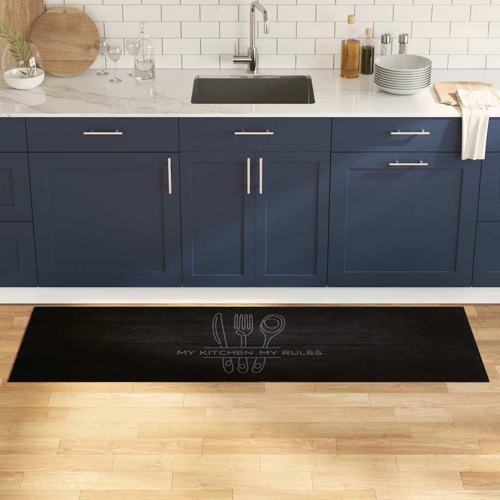 Χαλί Κουζίνας Είδη Κουζίνας Μαύρο 180 x 60 cm Βελούδο