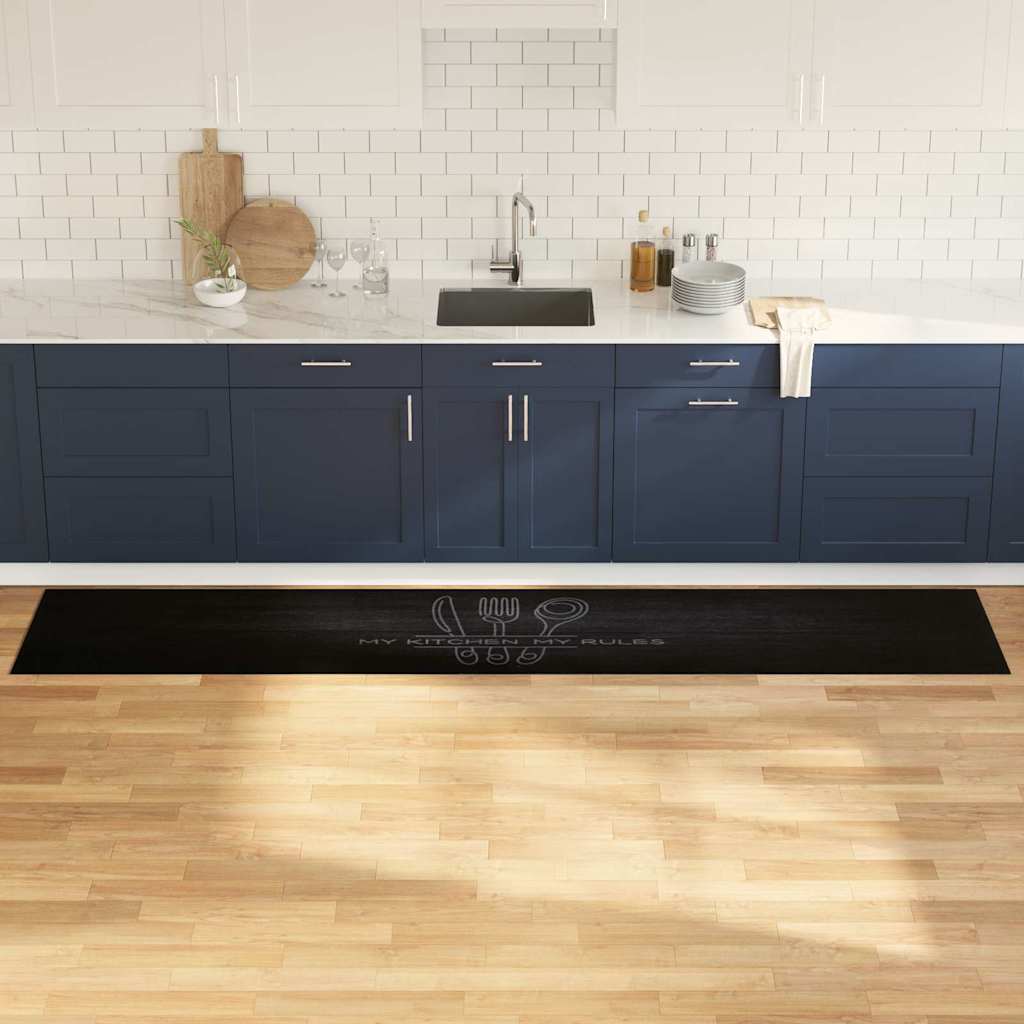 Χαλί Κουζίνας Μαύρο 300 x 60 εκ Βελούδο - Pakobazaar