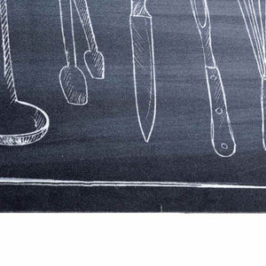 Χαλί Κουζίνας Μαύρο 180 x 60 cm Βελούδο