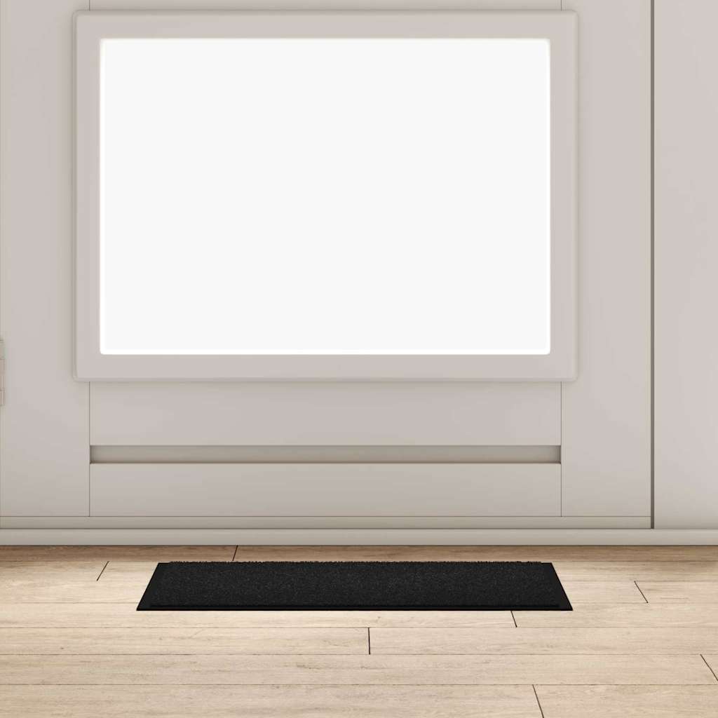 Χαλάκι Εξώπορτας Μαύρο 60 x 40 x 1.2 εκ. Ύφασμα τέντι