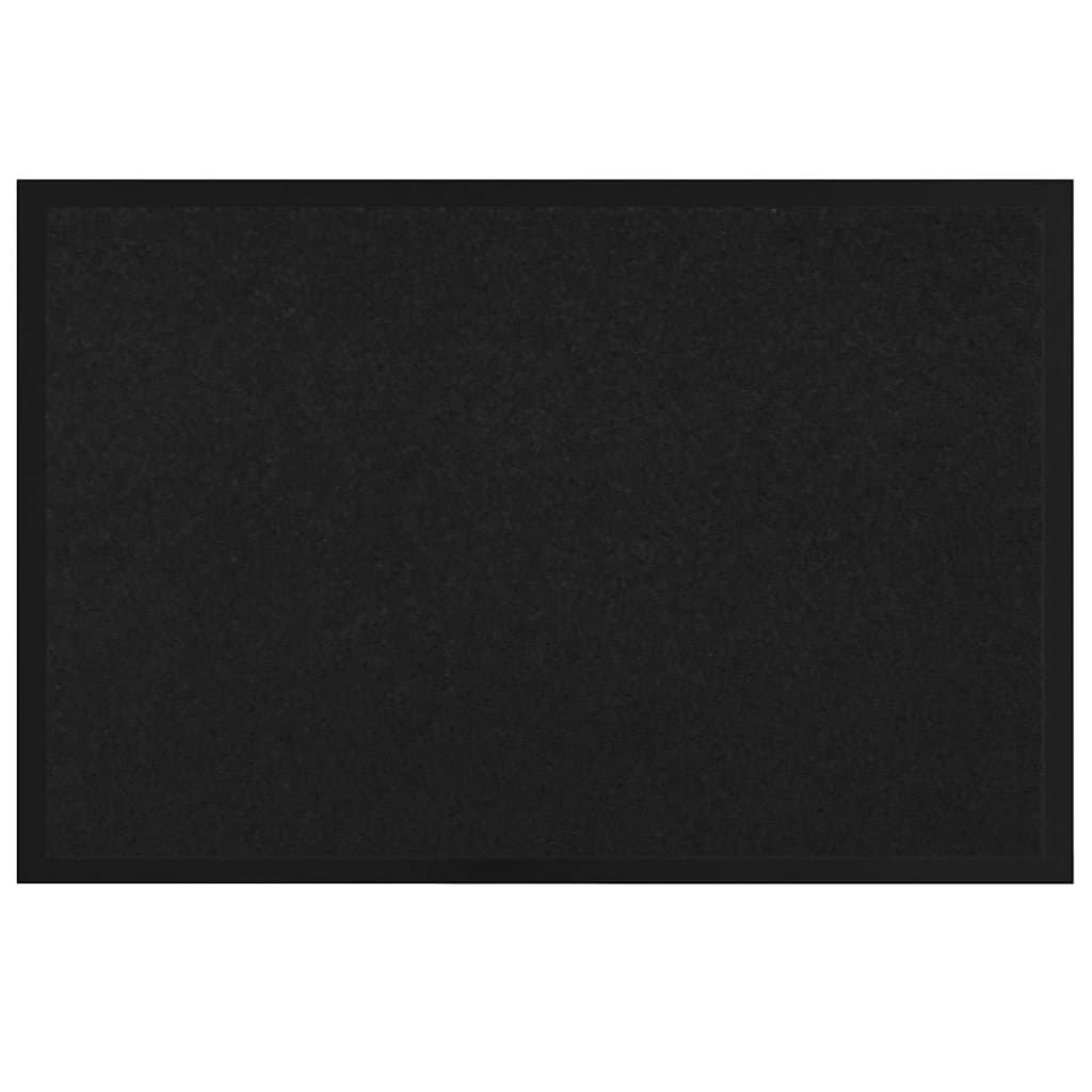 Χαλάκι Εξώπορτας Μαύρο 60 x 40 x 1.2 εκ. Ύφασμα τέντι