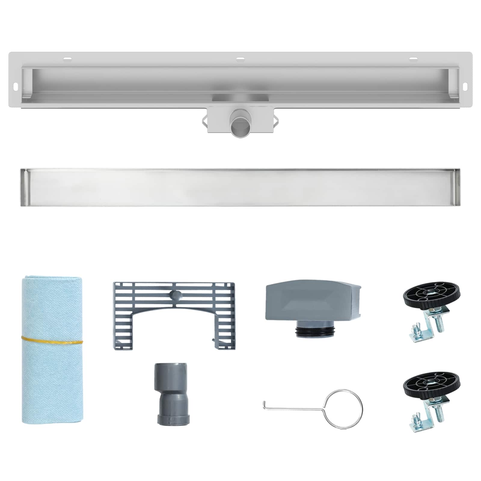 Αποχέτευση Ντους Τοίχου Ασημί 80 cm Ανοξείδωτο Ατσάλι 304