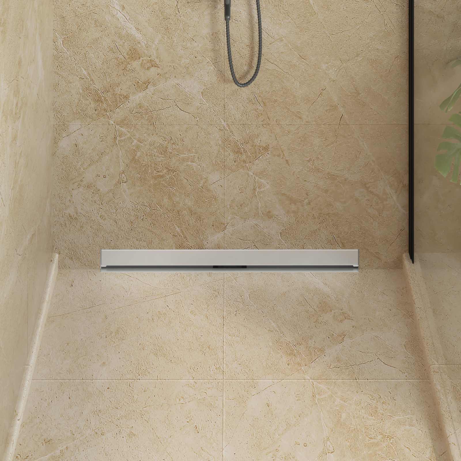 Αποχέτευση Ντους Τοίχου Ασημί 80 cm Ανοξείδωτο Ατσάλι 304