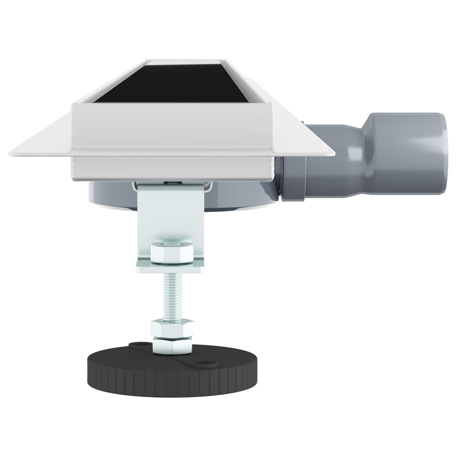 Αποχέτευση Ντους με Γυάλινη Κάλυψη και 360° Σιφώνι Μαύρο 100 cm