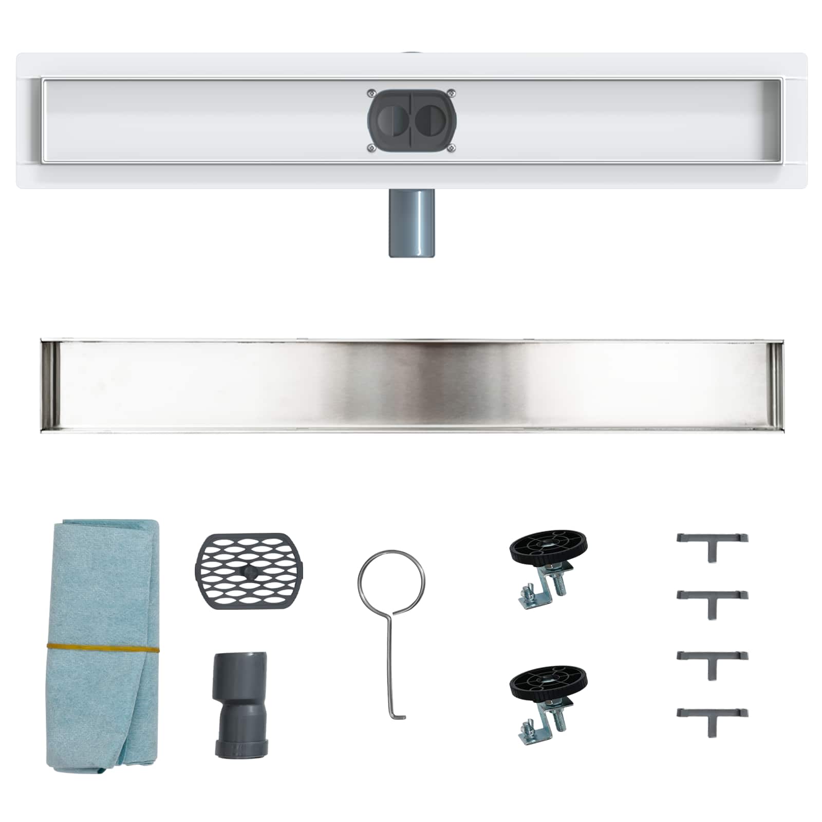 Σιφόνι ντους 2-σε-1 με 360° σιφόνι Ασημί 60 cm - Pakobazaar