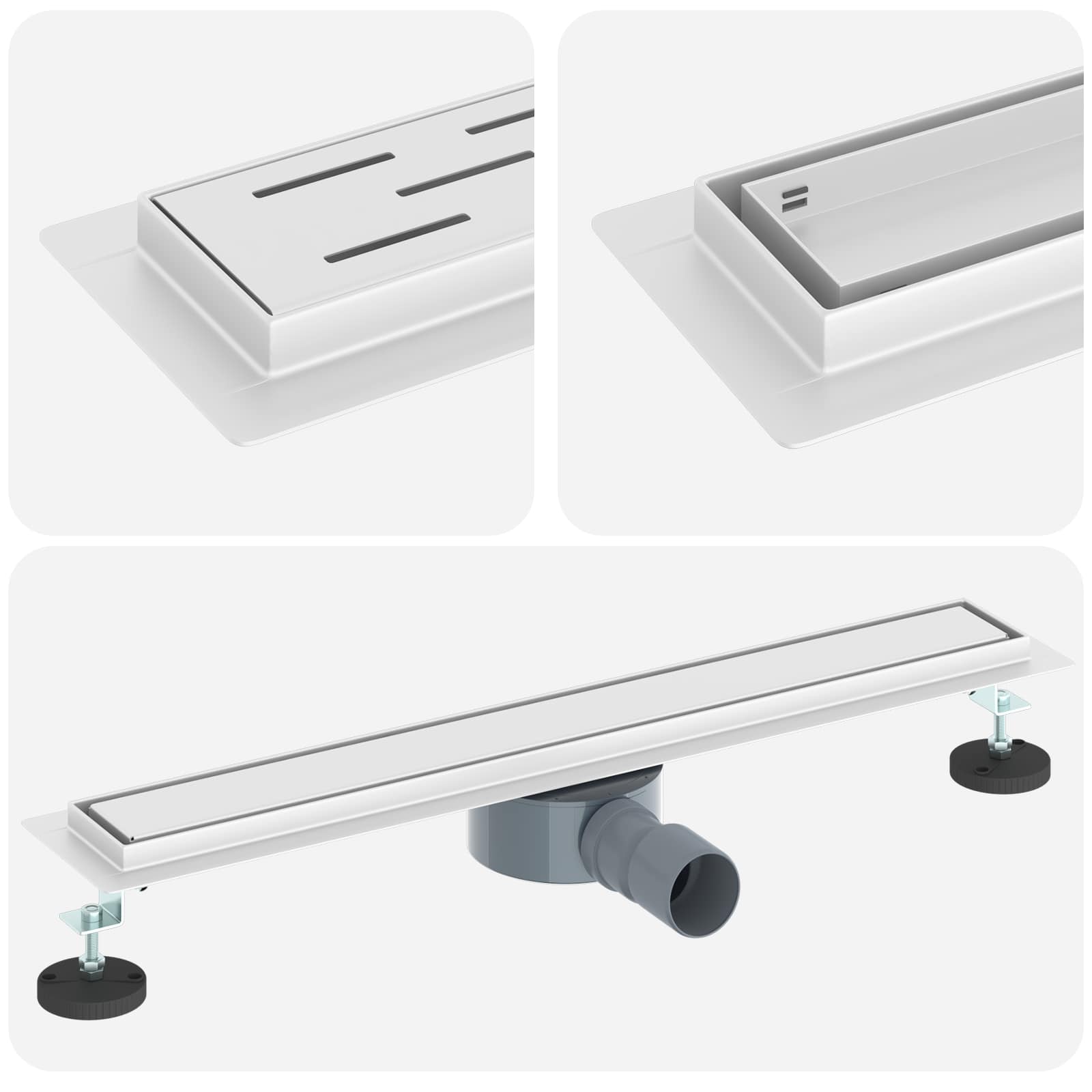 Σιφόνι ντους 2-σε-1 με 360° σιφόνι Ασημί 60 cm - Pakobazaar