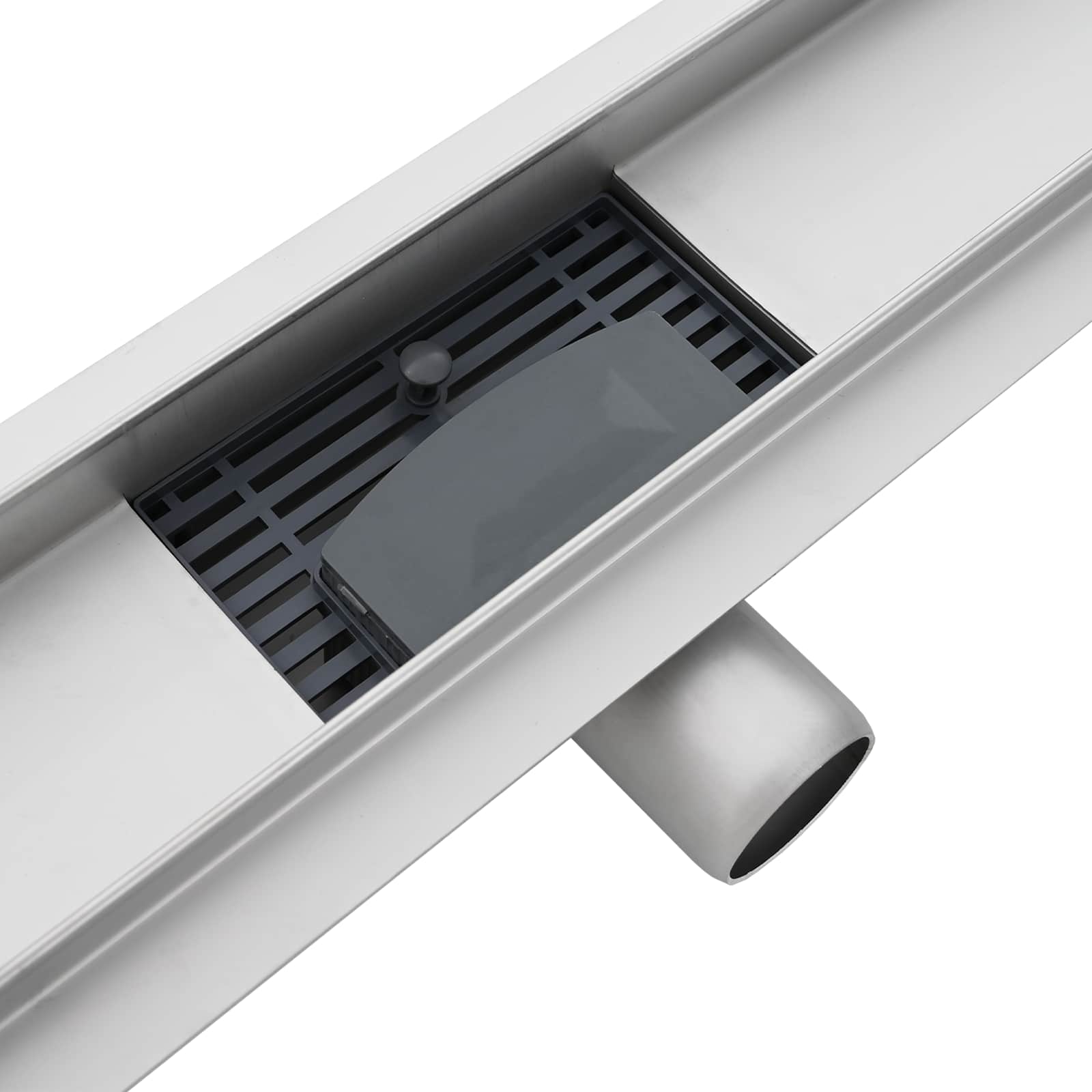 Εκροή ντους με γυάλινη επικάλυψη Μαύρο 70 cm