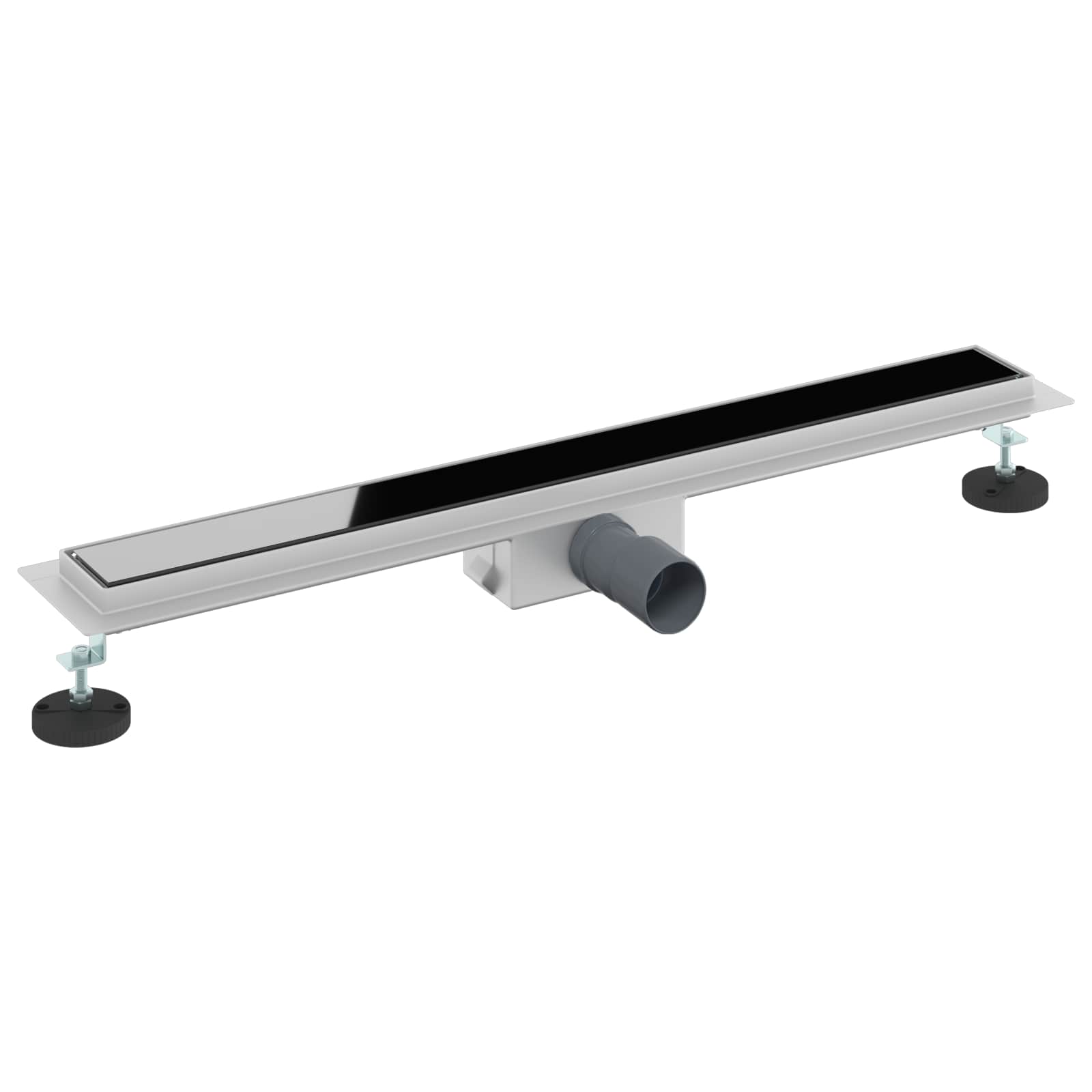 Εκροή ντους με γυάλινη επικάλυψη Μαύρο 70 cm