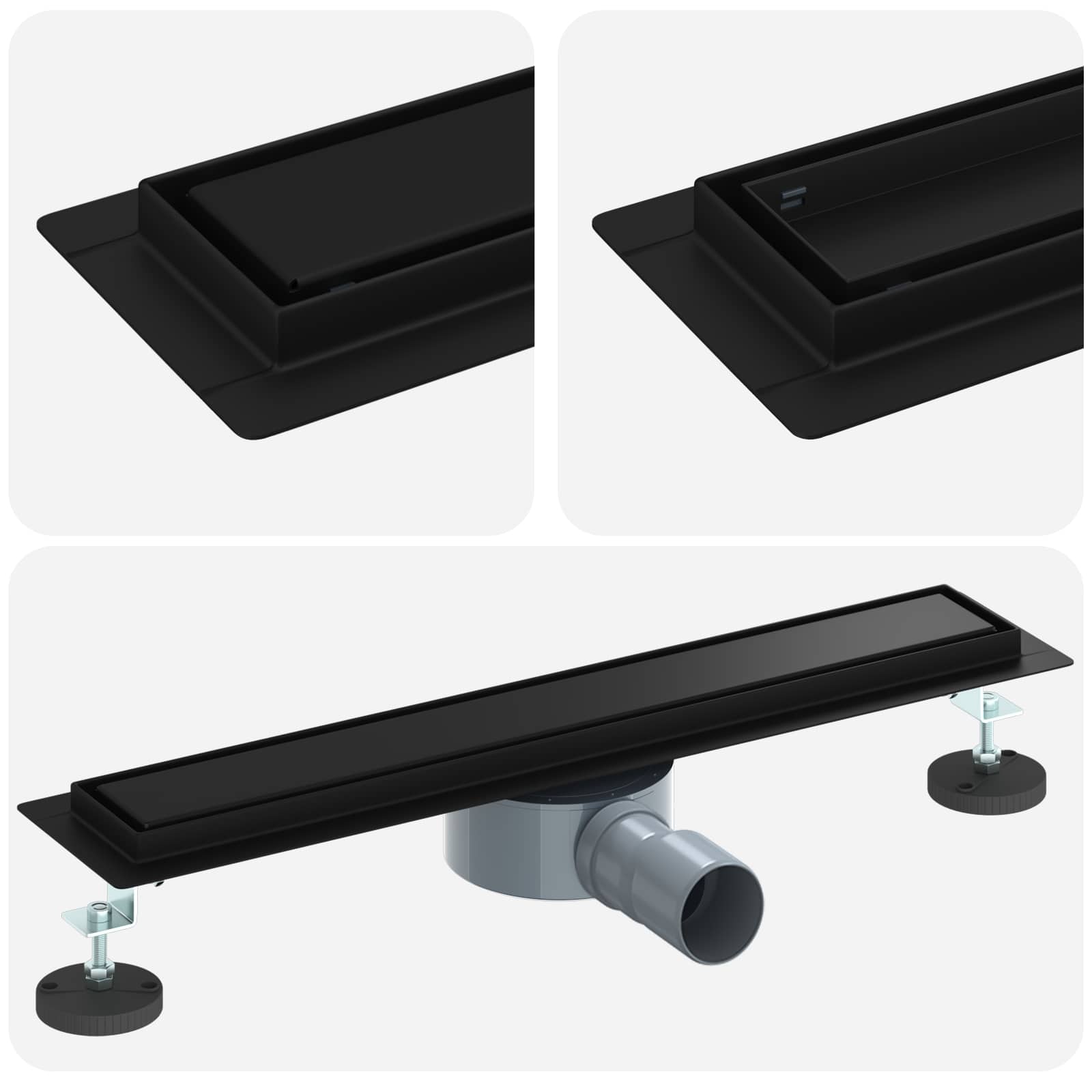 Σιφόνι ντους 2-σε-1 με 360° σιφόνι Μαύρο 50 cm - Pakobazaar