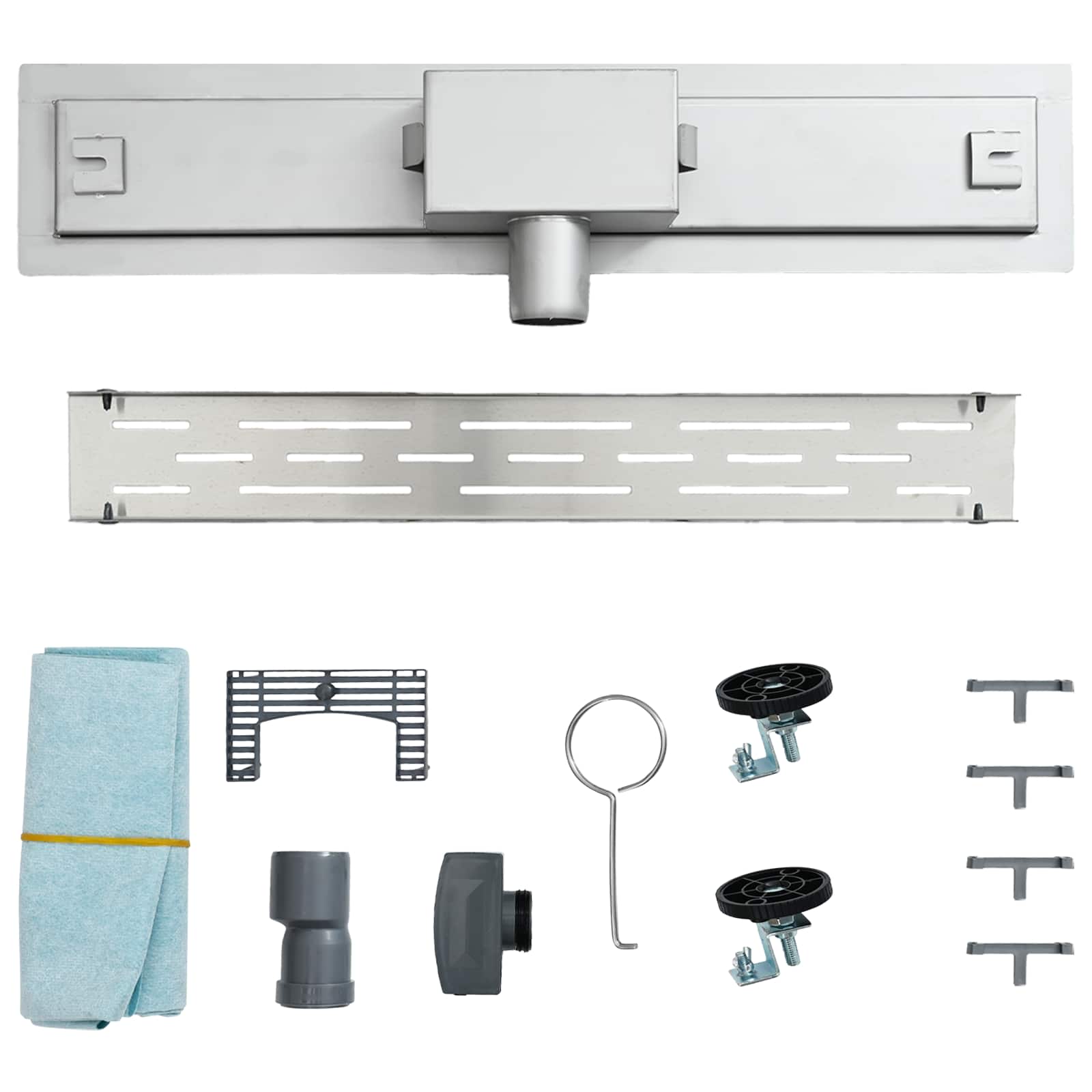 Εκροή ντους με σχέδιο γραμμής Ασημί 100 cm