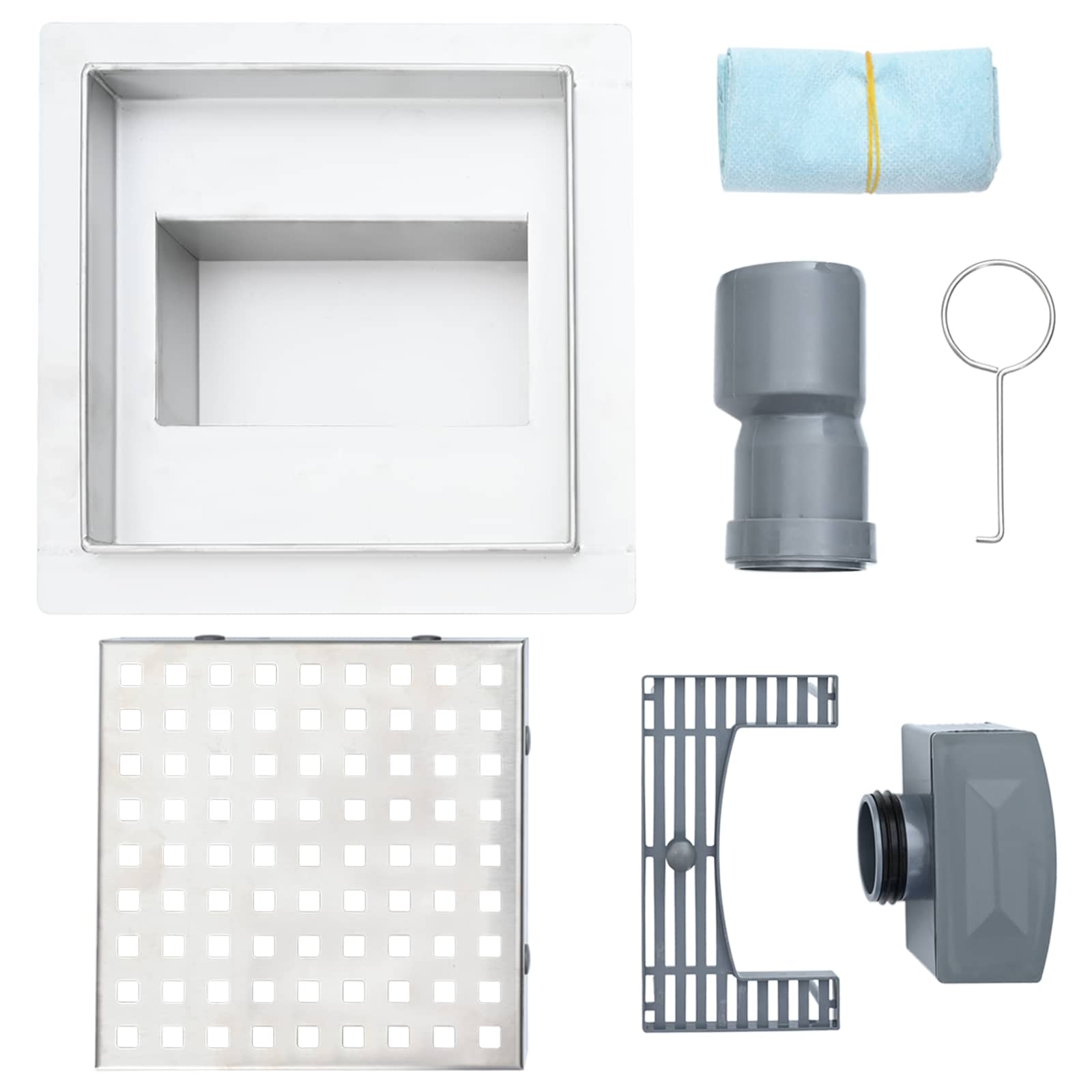 Αποχετευτικό σύστημα ντους με κουκίδες Ασημί 20 x 20 cm