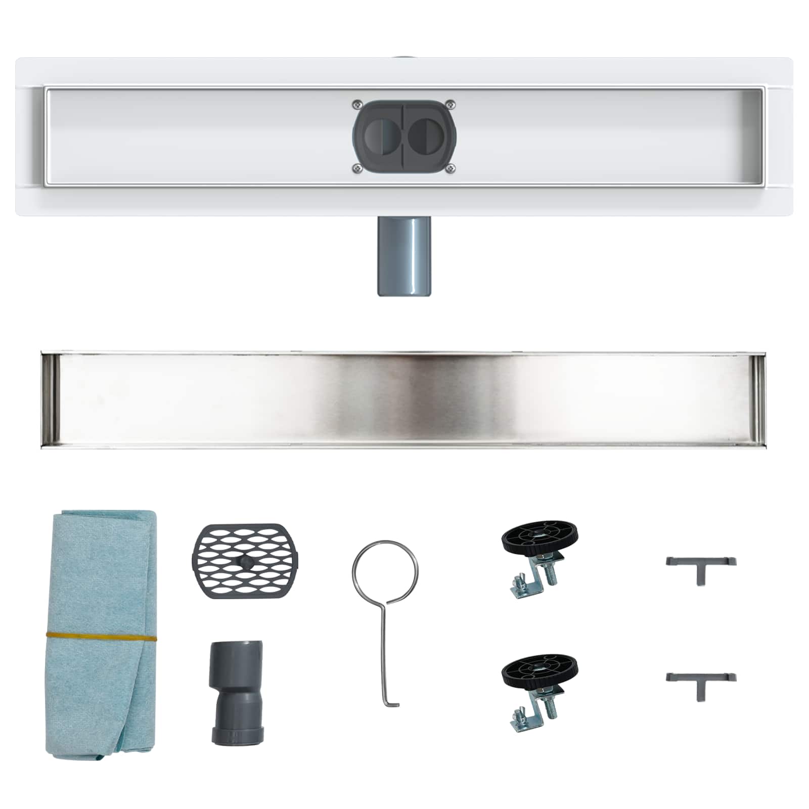 Σιφόνι ντους 2-σε-1 με 360° σιφόνι Ασημί 54 x 11 x 9,5 εκ - Pakobazaar