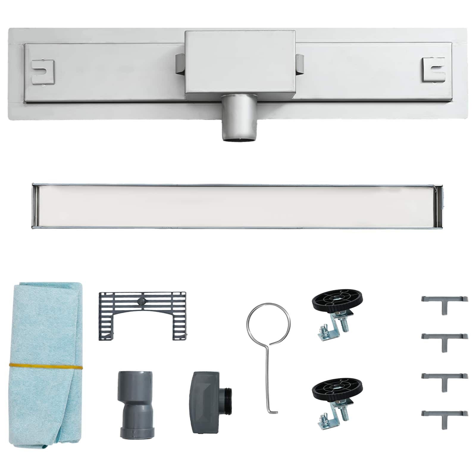 2 σε 1 εκροή ντους Ασημί 60 cm Ανοξείδωτο Ατσάλι 304