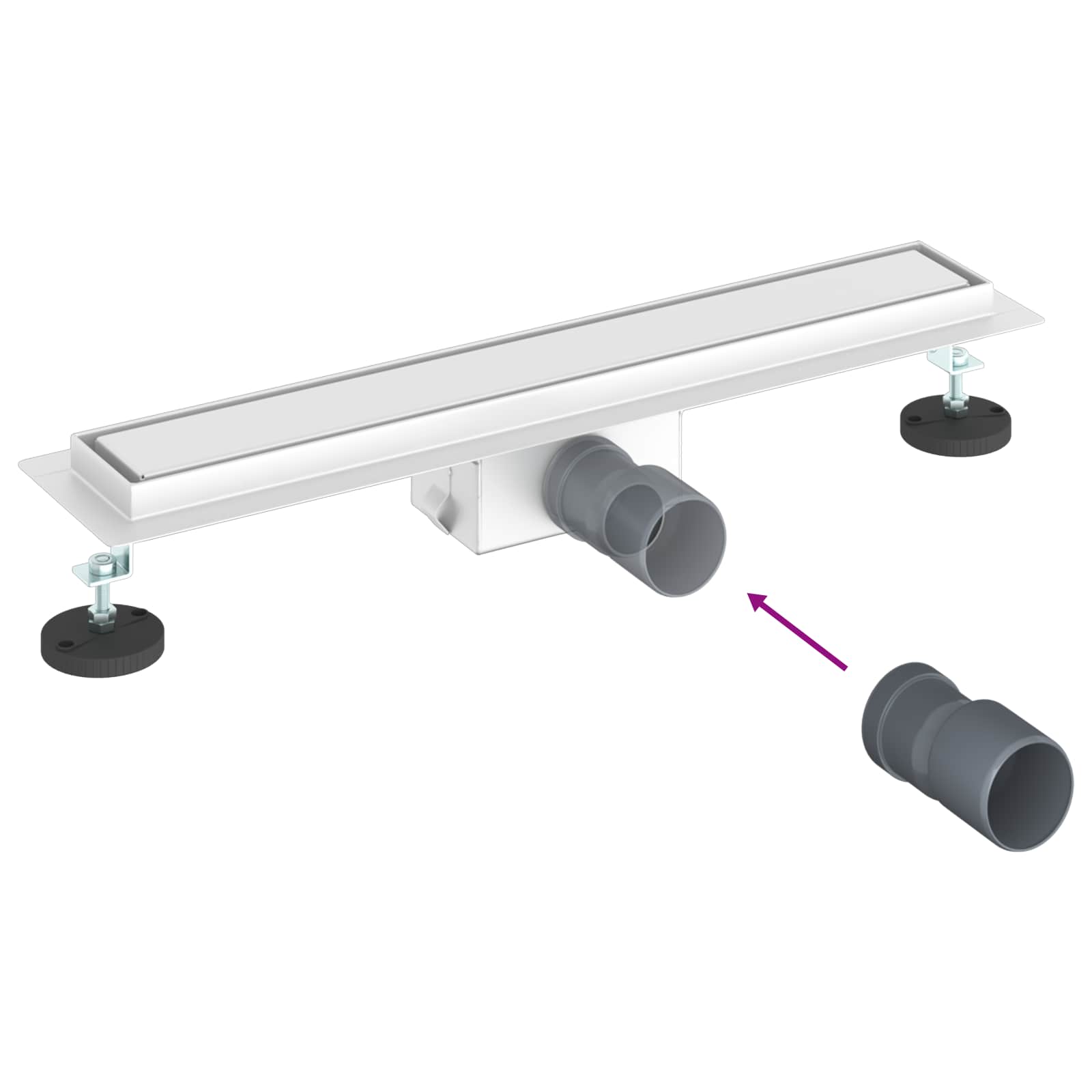 2 σε 1 εκροή ντους Ασημί 60 cm Ανοξείδωτο Ατσάλι 304