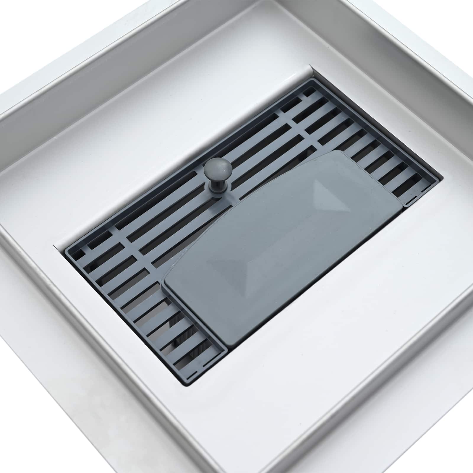 2 σε 1 εκροή ντους Ασημί 20 x 20 cm Ανοξείδωτο Ατσάλι 304 - Pakobazaar