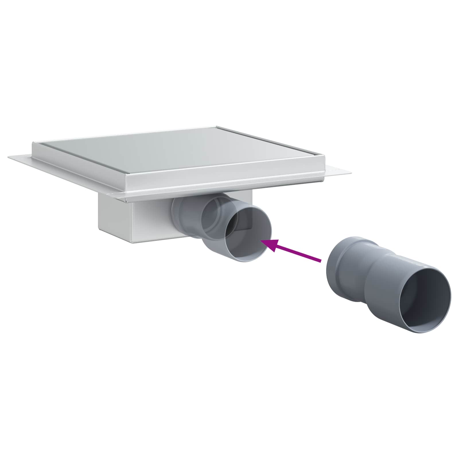 2 σε 1 εκροή ντους Ασημί 20 x 20 cm Ανοξείδωτο Ατσάλι 304 - Pakobazaar