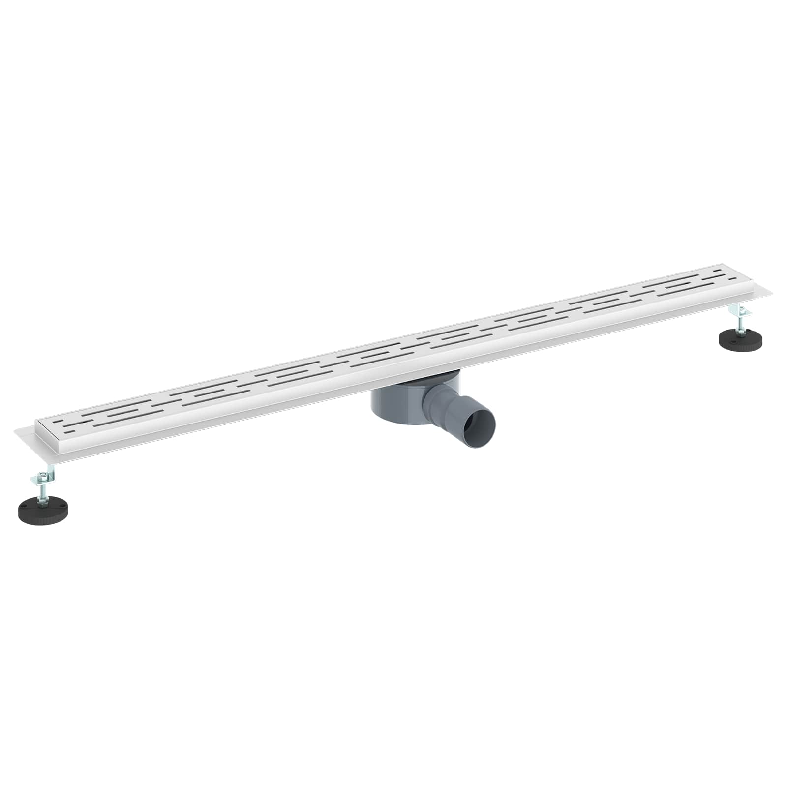 Αποχέτευση Ντους με Γυάλινη Κάλυψη και 360° Σιφώνι Ασημί 100 cm