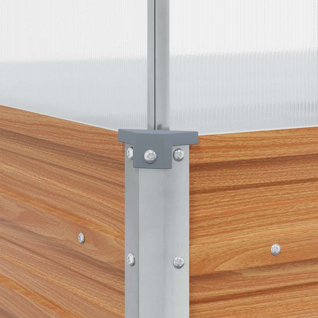 Γλαστράκι Κήπου με Θερμοκήπιο Ανοιχτό καφέ 100 x 100 x 77 cm - Pakobazaar