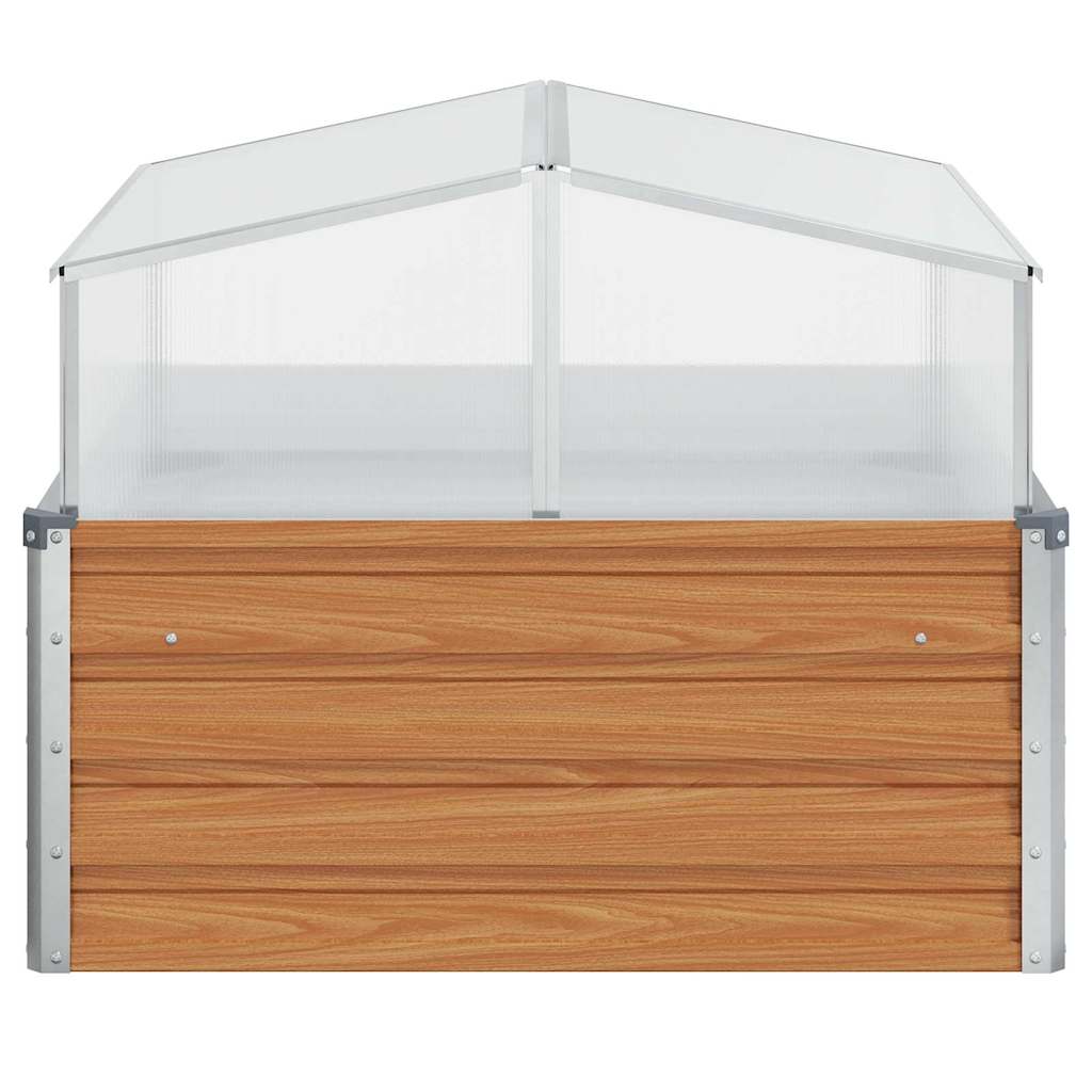 Γλαστράκι Κήπου με Θερμοκήπιο Ανοιχτό καφέ 100 x 100 x 77 cm - Pakobazaar