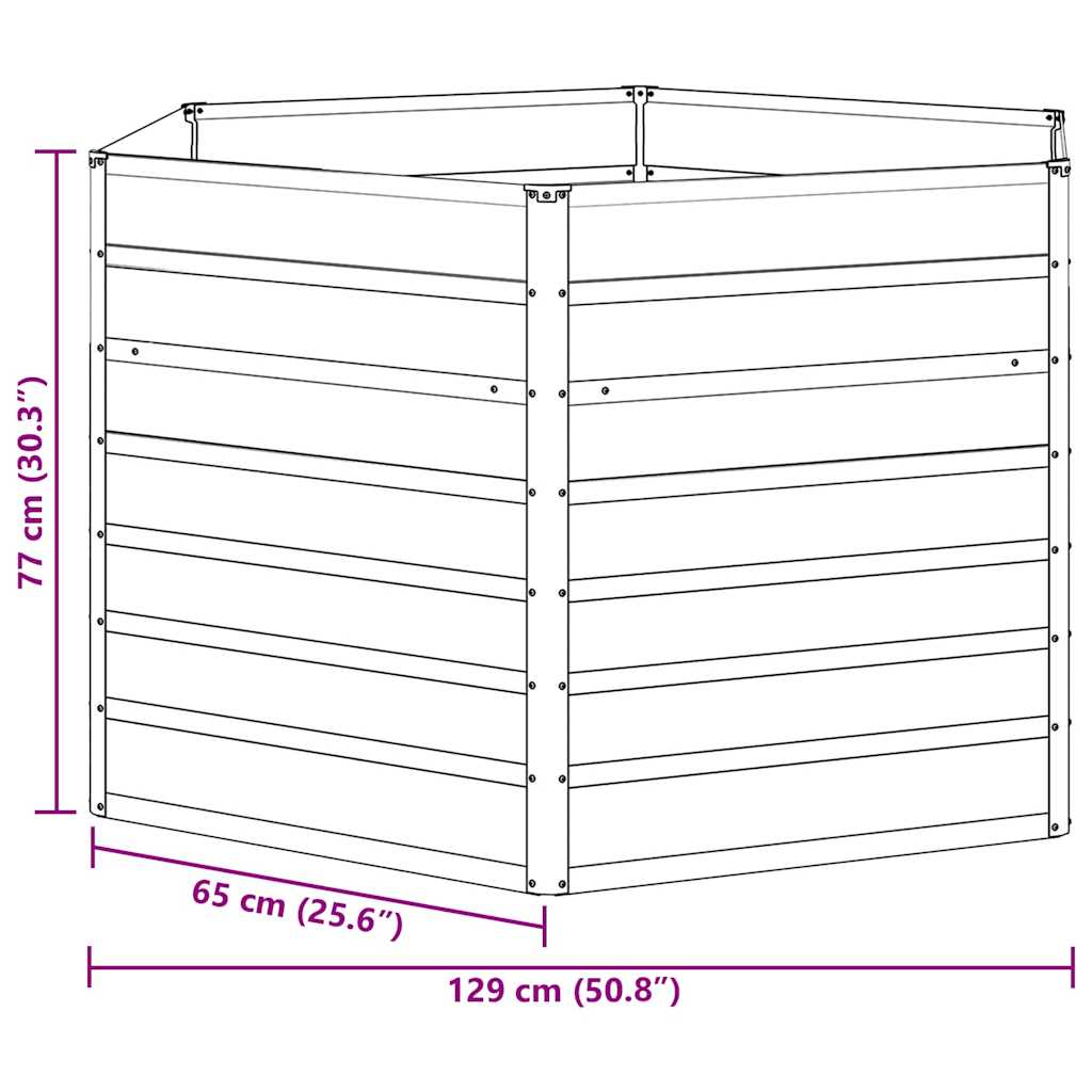 Υψωμένο Κρεβάτι Κήπου Ανοιχτό καφέ 129 x 129 x 77 cm - Pakobazaar