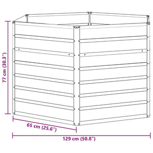 Υψωμένο Κρεβάτι Κήπου Ανοιχτό καφέ 129 x 129 x 77 cm - Pakobazaar