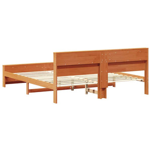Σκελετός Κρεβατιού Κερωτό καφέ 180 x 200 cm Στερεό πεύκο