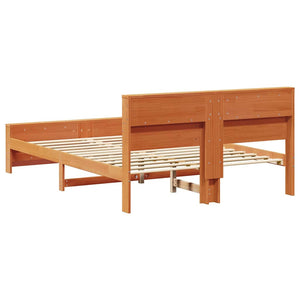 Σκελετός Κρεβατιού Κερωτό καφέ 160 x 200 cm Στερεό πεύκο