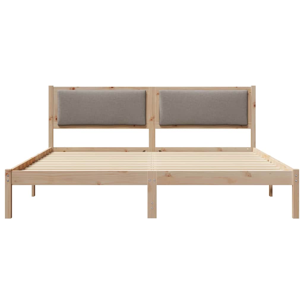 Σκελετός Κρεβατιού Taupe 200 x 200 cm Στερεά ξυλεία πεύκου