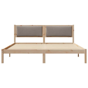 Σκελετός Κρεβατιού Taupe 200 x 200 cm Στερεά ξυλεία πεύκου