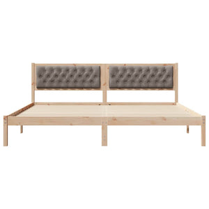 Σκελετός Κρεβατιού Taupe 200 x 200 cm Στερεά ξυλεία πεύκου