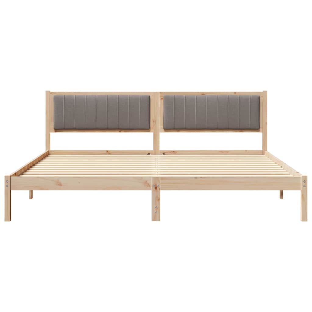 Σκελετός Κρεβατιού Taupe 200 x 200 cm Στερεά ξυλεία πεύκου